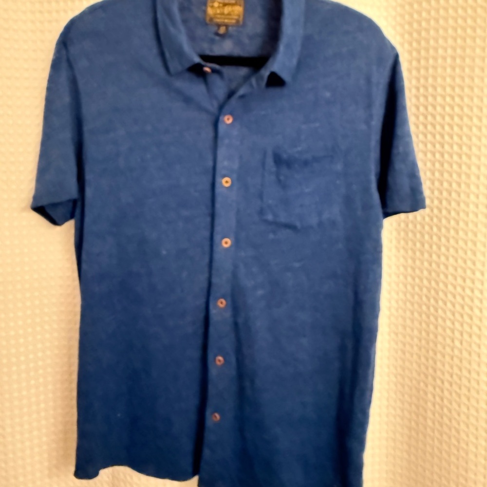 Lucky Brand Blue Casual Button Down Shirt Relaxed Fit Size L